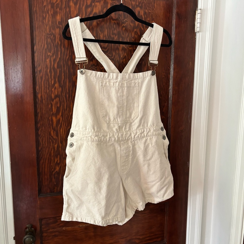 Collective Gen Cream Denim Short Overalls
